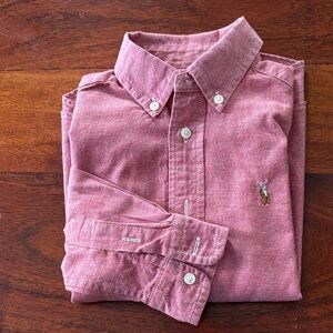 Ralph Lauren Kids Button Down Shirt in Pink/Red